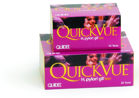 Rapid Test Kit QuickVue® H. Pylori gII™ Infectious Disease Immunoassay Whole Blood / Serum / Plasma Sample 30 Tests CLIA Waived (30/KT) by Quidel Corporation  ID 0W010